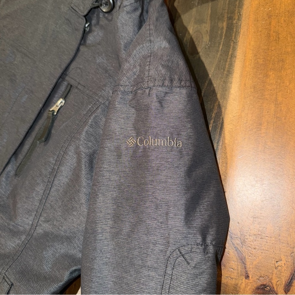 Columbia Carson Pass Jacket Gray Omni Heat Hooded Waterproof Full Zip - Picture 4 of 8